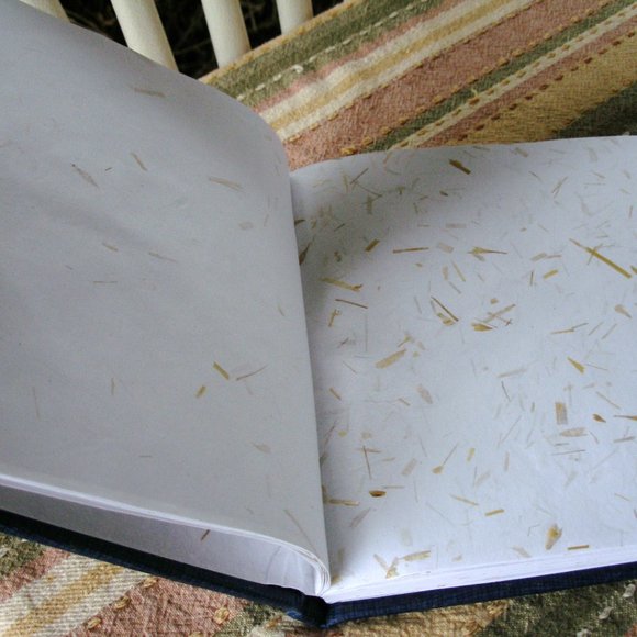 Eco Friendly Blank Book Journal 9x8 Handmade Crushed Gemstones Painted On Glass - Picture 7 of 8